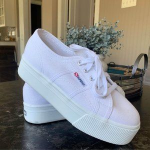 Superga White Platform Sneakers style Acotow 2790 size 7.5